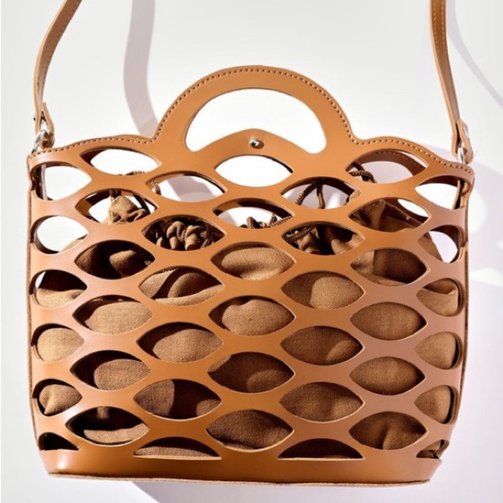 Elegant Tan Cutout Women's Bag